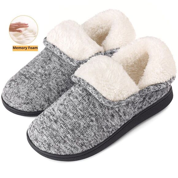 Women Slippers Warm Fleece House Shoes Memory Foam 5 - Picture 2 of 7